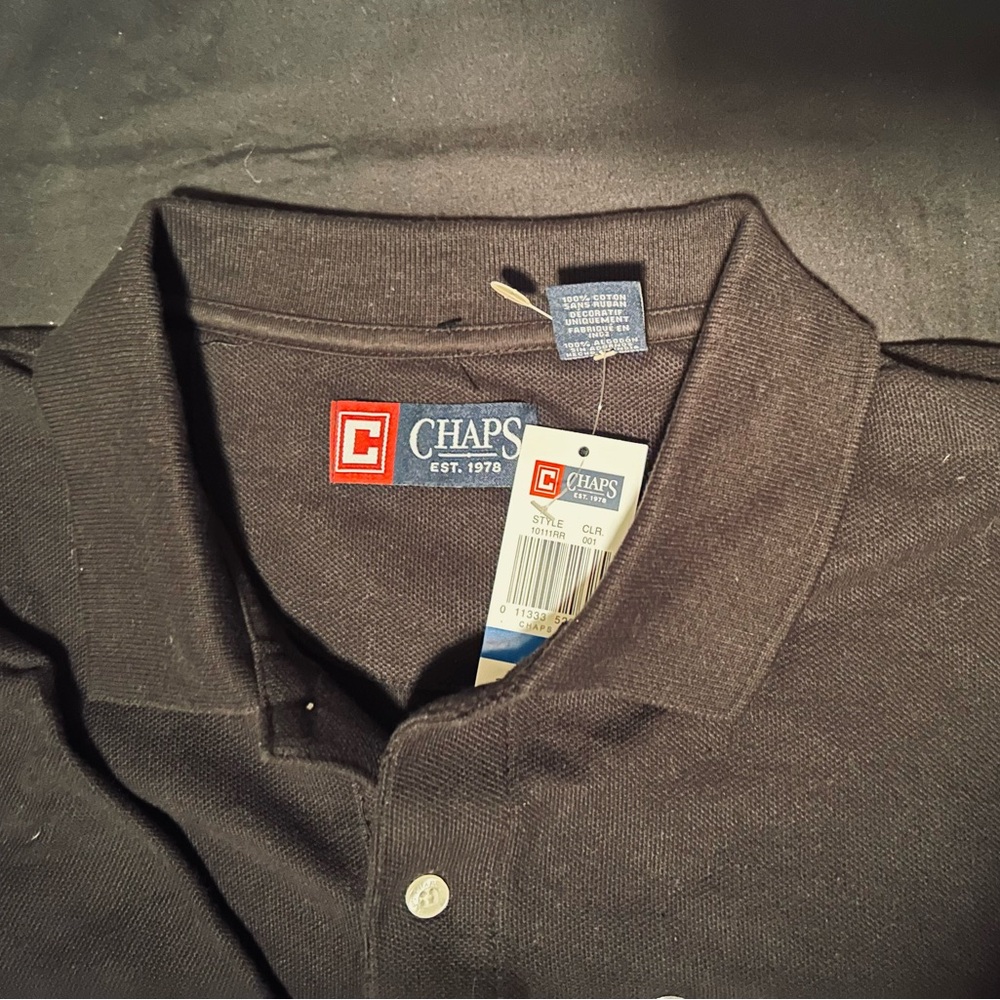 Chaps Black Polo Shirt for Men